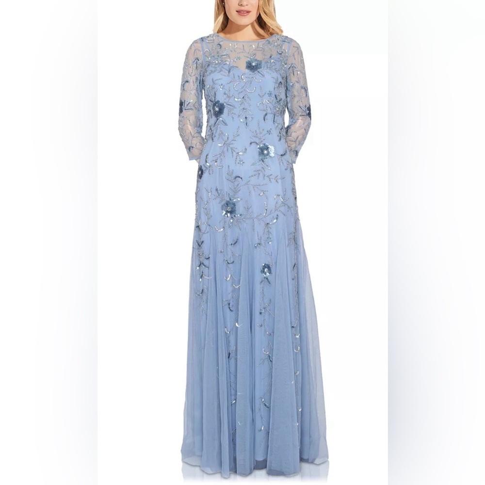 Adrianna Papell Women’s Light Blue Gown size 8